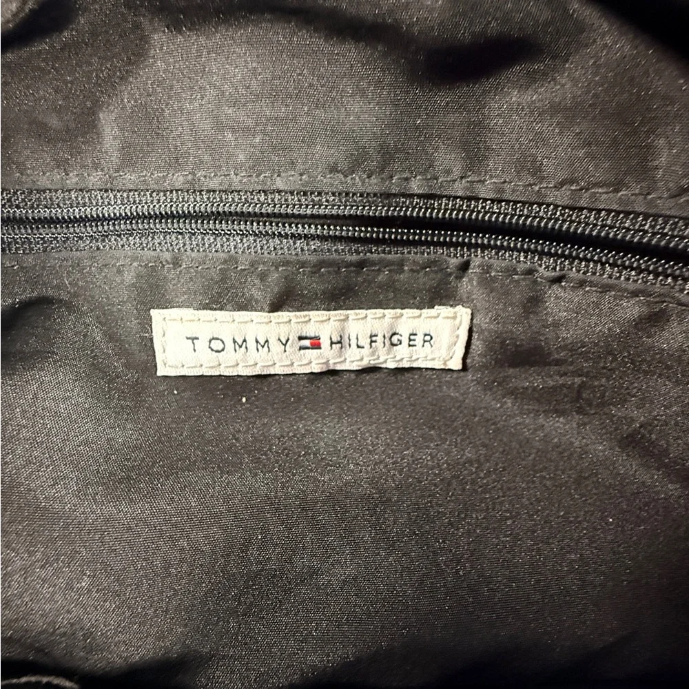 Tommy Hilfiger Vintage Cross Body Black Suade Messenger Bag
